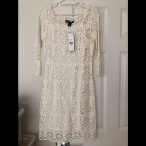 Lauren Ralph Lauren Womes Lace dress, 3/4 sleeve, NWT